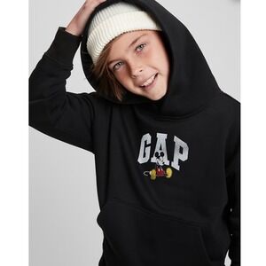 GAP‎ Kids Disney Mickey Mouse Black Pullover Hoodie Sweatshirt Logo Size Medium
